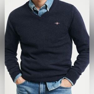 Gant Men’s 100% Lambswool Black Sweater Size L